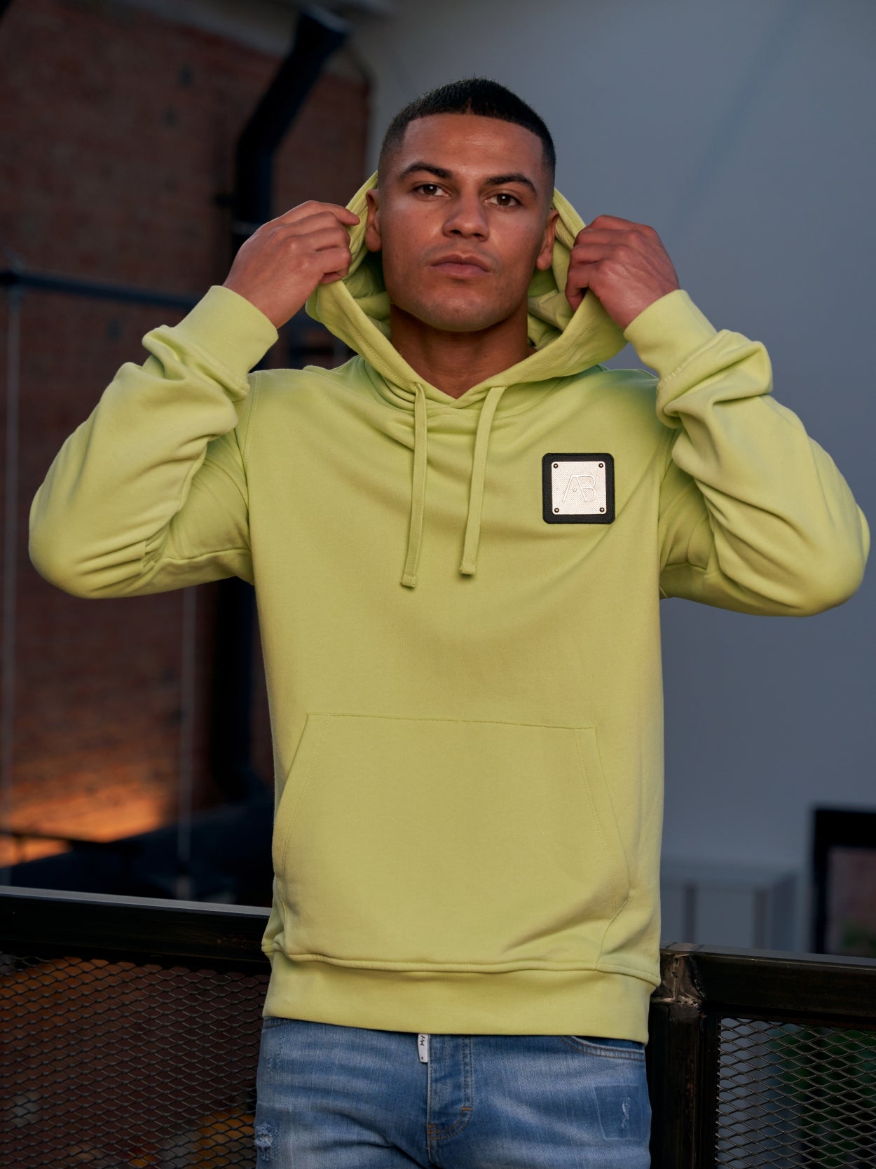 Slim-Fit Metal Hoodie | Lettuce Green