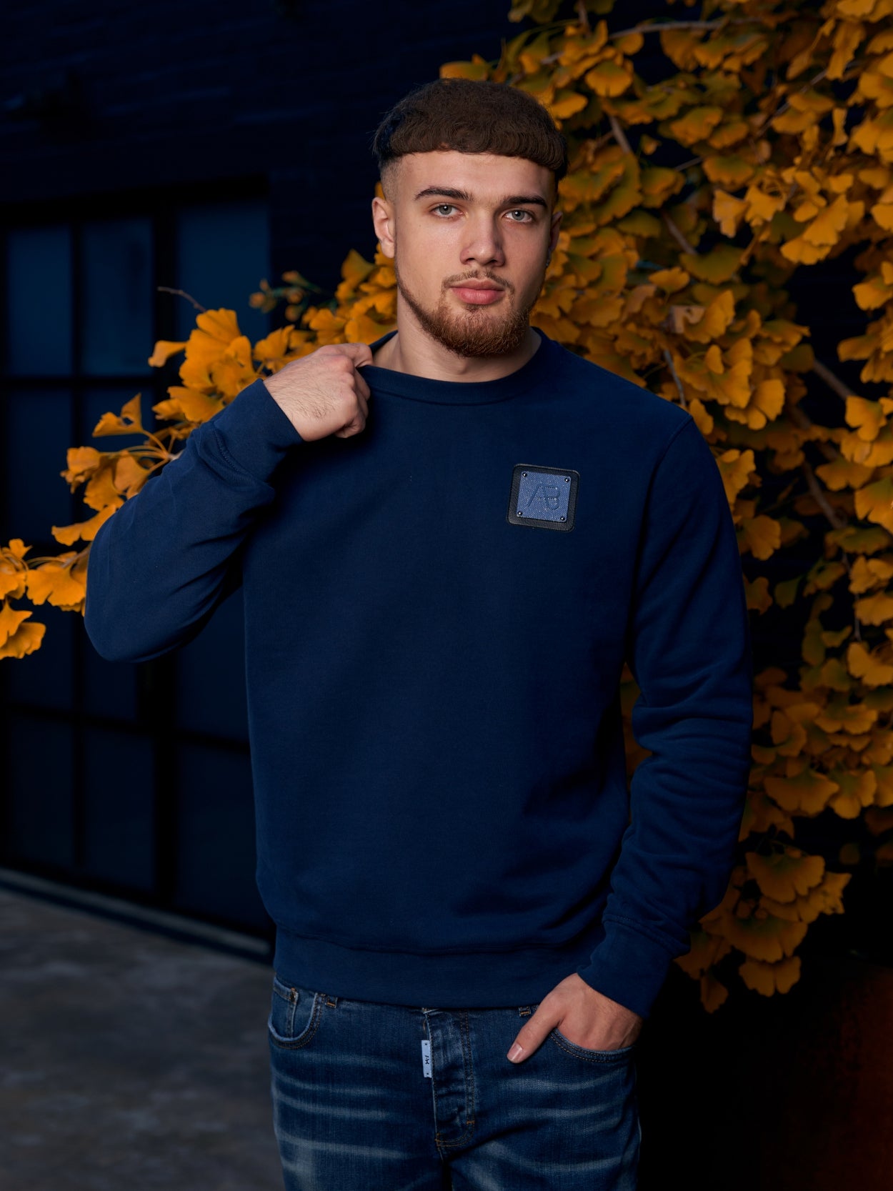 Loose-Fit Metal Crewneck | Dress Blues