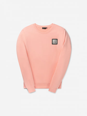 Loose-Fit Metal Crewneck | Apricot Blush