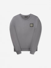 Loose-Fit Metal Crewneck | Steel Gray