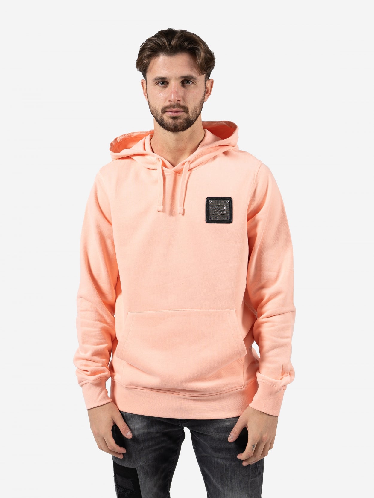 Slim-Fit Metal Hoodie | Apricot Blush