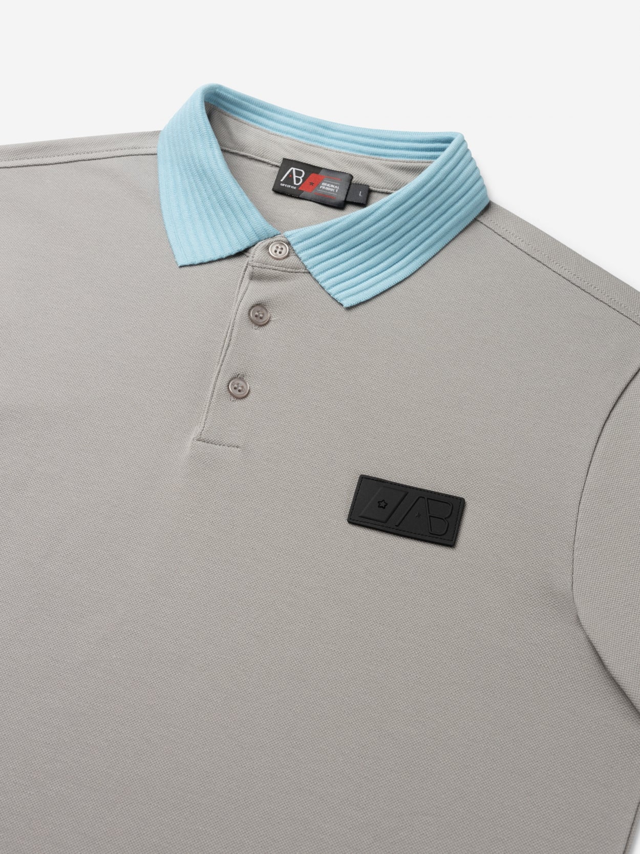 Regular Polo | Grey / Sky Blue